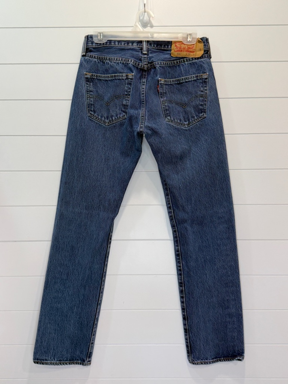 Levi's 501 Dark Blue Denim Jeans - Picture 2 of 5